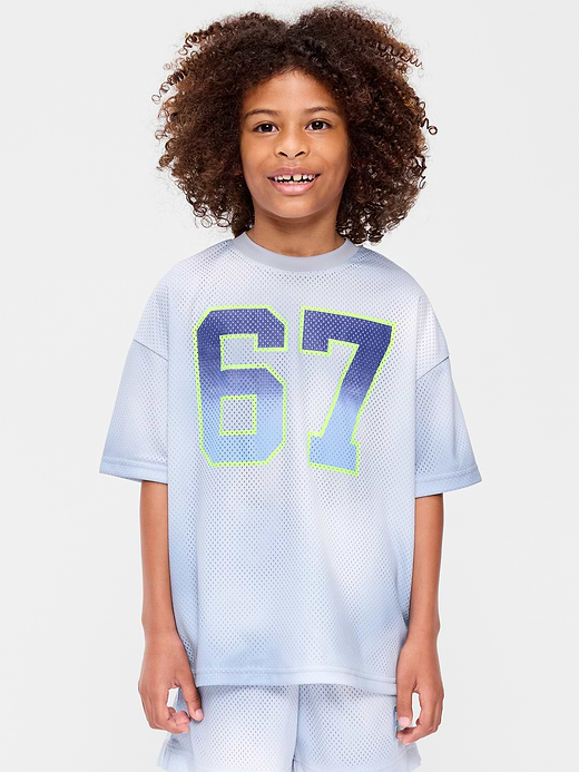 Old Navy Oversized Mesh Graphic Basketball T-Shirt for Boys — photo 1
