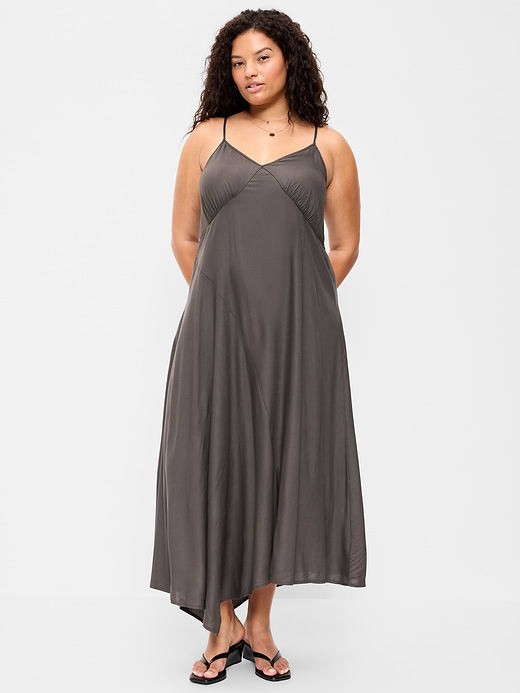 Old Navy Fit & Flare Tie-Back Asymmetrical Midi Dress — photo 9