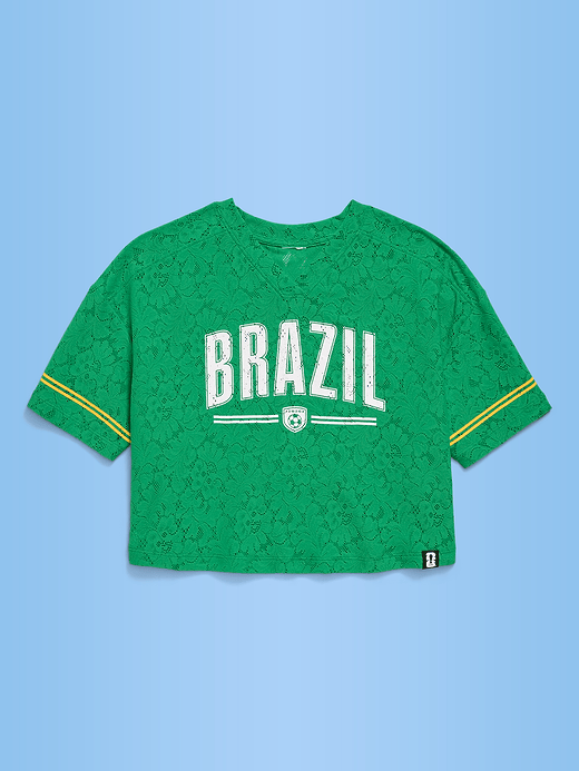 Old Navy FIFA World Cup 26™ Germany Boxy Lace V-Neck T-Shirt for Girls — photo 3