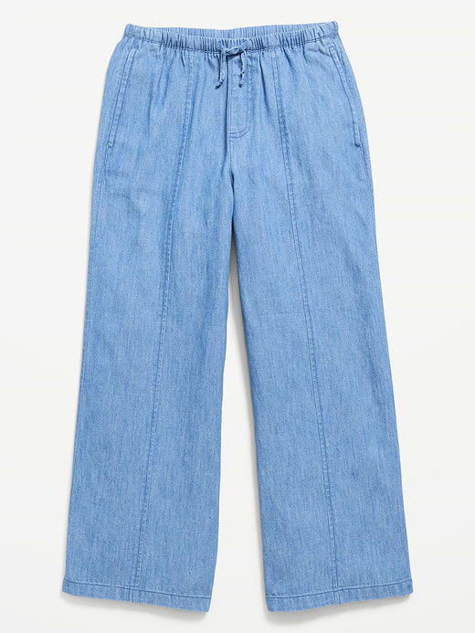 Old Navy Striped Linen-Blend Wide-Leg Pants for Girls — photo 5