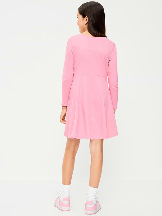 Old Navy Long-Sleeve Graphic Fit and Flare Dress for Girls — photo 3