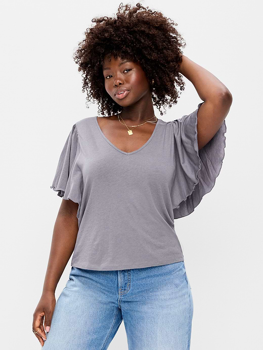 Old Navy V-Neck Flutter Sleeve Top — photo 6