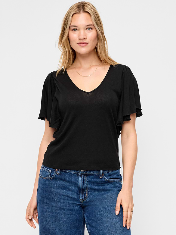 Old Navy V-Neck Flutter Sleeve Top — photo 6