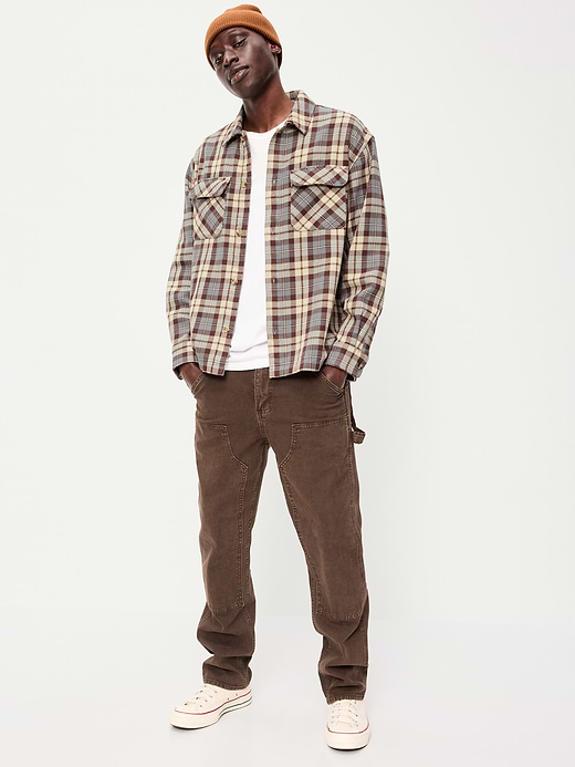 Old Navy Long-Sleeve Heavyweight Plaid Flannel Pocket Shirt — photo 4