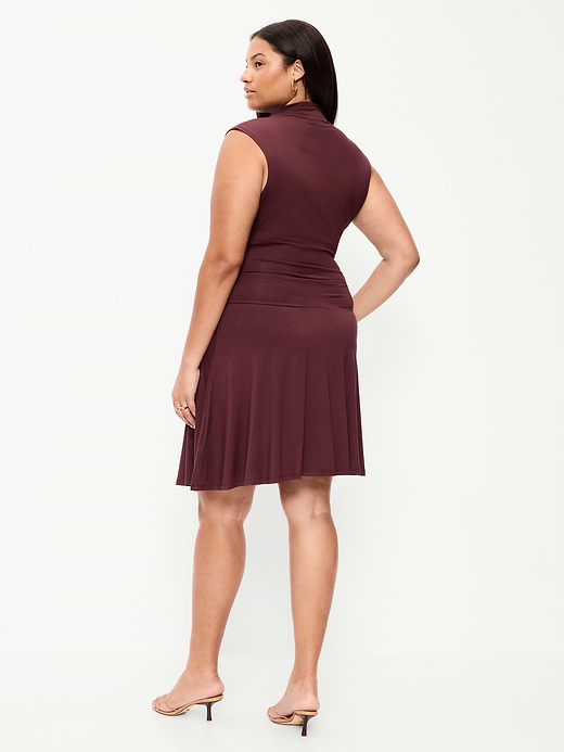 Old Navy Gathered Mock-Neck Drop-Waist Mini Dress — photo 10