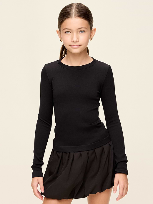 Old Navy Fitted Long-Sleeve Seamless Ribbed Performance Top for Girls — photo 1
