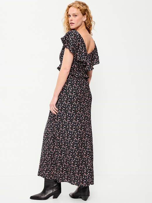 Old Navy Flutter-Sleeve Crepe Maxi Dress — photo 3