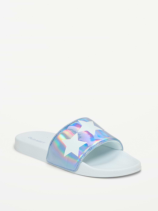 Old Navy Faux-Leather Pool Slide Sandals for Girls