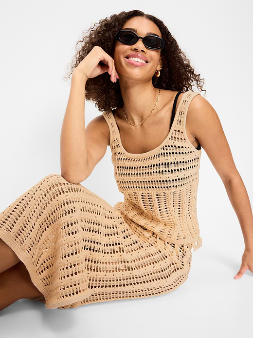 Old Navy Open-Weave Seaside Cotton Fringe Tank Top — photo 4