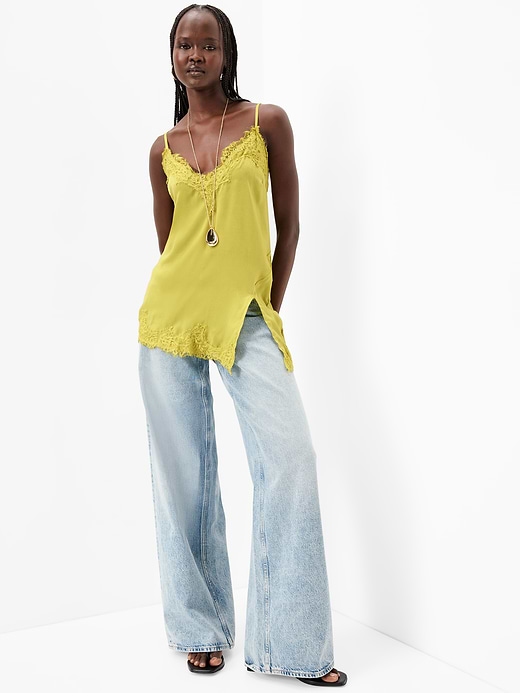Old Navy Asymmetrical Lace-Trim Cami Top — photo 1