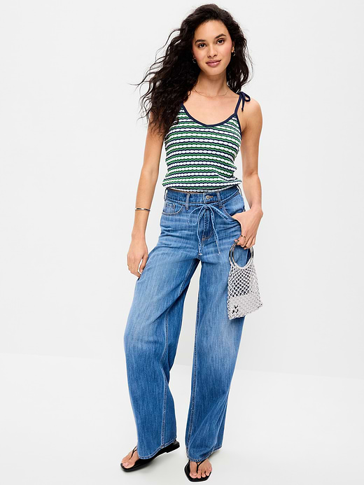 Old Navy Sleeveless Pointelle Tie-Strap Tank Top — photo 4
