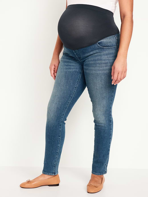 Old Navy Maternity Full-Panel Wow Straight Jeans — photo 4
