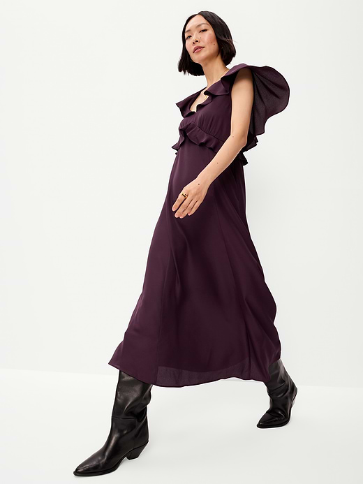 Old Navy Flutter-Sleeve Crepe Maxi Dress — photo 4