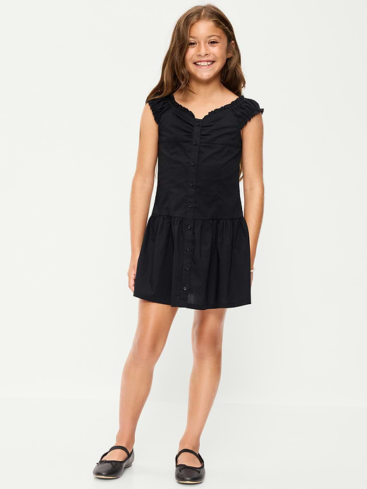 Old Navy Short-Sleeve Fit and Flare Button-Front Dress for Girls — photo 1