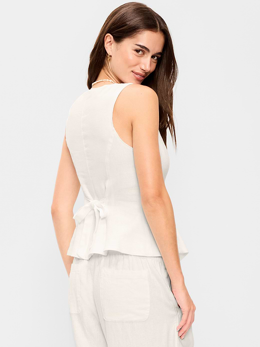 Old Navy Button-Down Linen Blend Top — photo 3