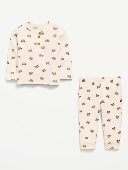 Old Navy Long-Sleeve Waffle-Knit Henley Top and Pants Set for Baby — photo 3