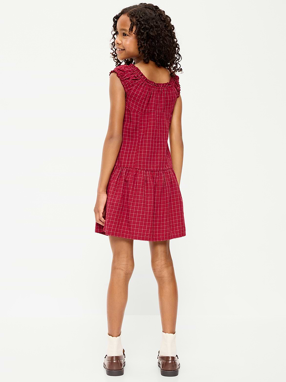 Old Navy Short-Sleeve Fit and Flare Button-Front Dress for Girls — photo 3