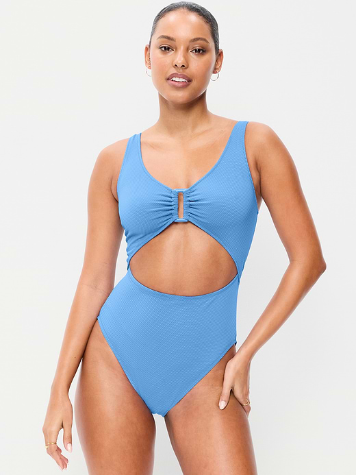 Old Navy Textured One-Piece Cut-Out Swimsuit