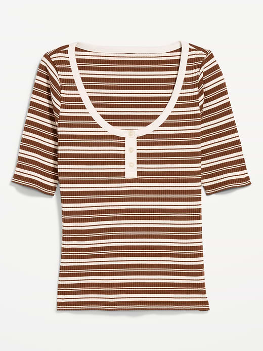Old Navy Scoop-Neck Fitted Henley Top — photo 4