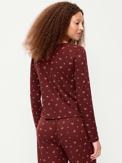Old Navy Waffle-Textured Long-Sleeve Pajama Top — photo 3