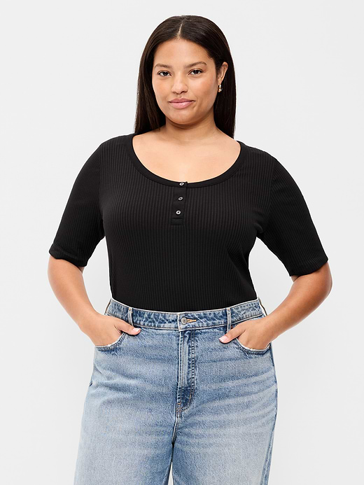 Old Navy Scoop-Neck Fitted Henley Top — photo 9