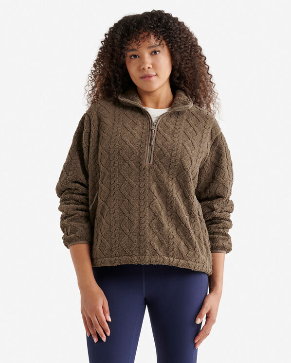 Roots Cable Shearling Fleece Quarter Zip — photo 1