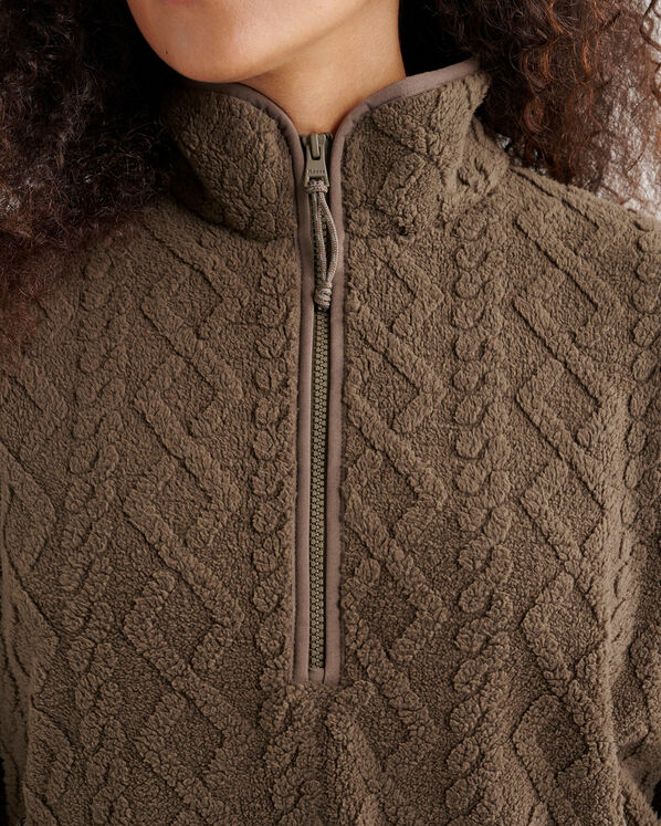 Roots Cable Shearling Fleece Quarter Zip — photo 7