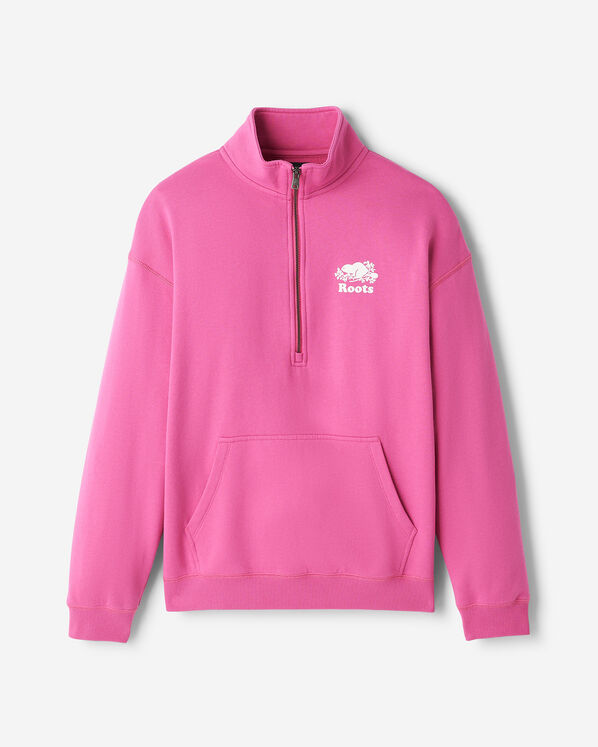 Roots Organic Cooper Relaxed Quarter Zip Stein — photo 1