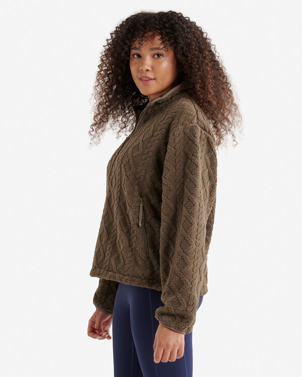 Roots Cable Shearling Fleece Quarter Zip — photo 3