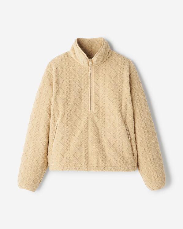 Roots Cable Shearling Fleece Quarter Zip — photo 1