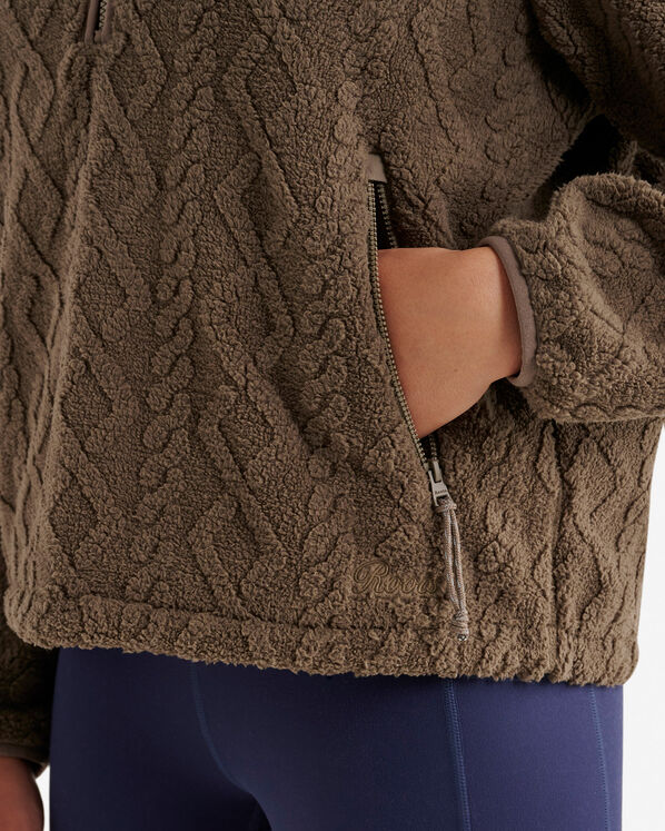 Roots Cable Shearling Fleece Quarter Zip — photo 5