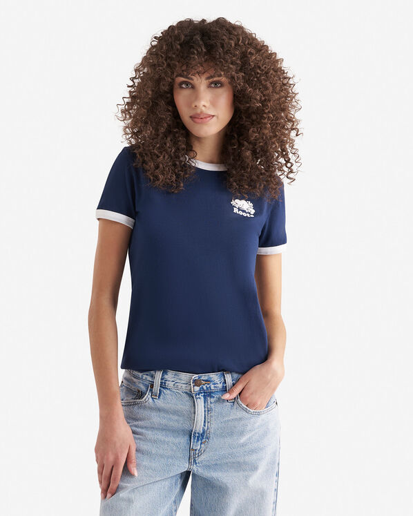 Roots Womens Organic Cooper Ringer T-Shirt — photo 1