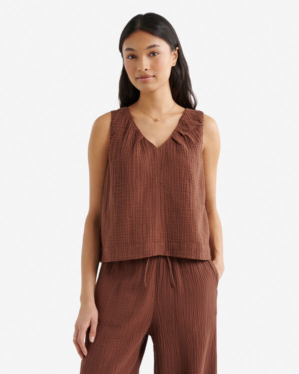 Roots Isla Cotton Gauze Gathered Tank — photo 1