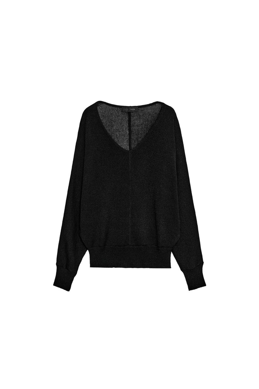 ZARA V-NECK KNIT JUMPER — photo 3