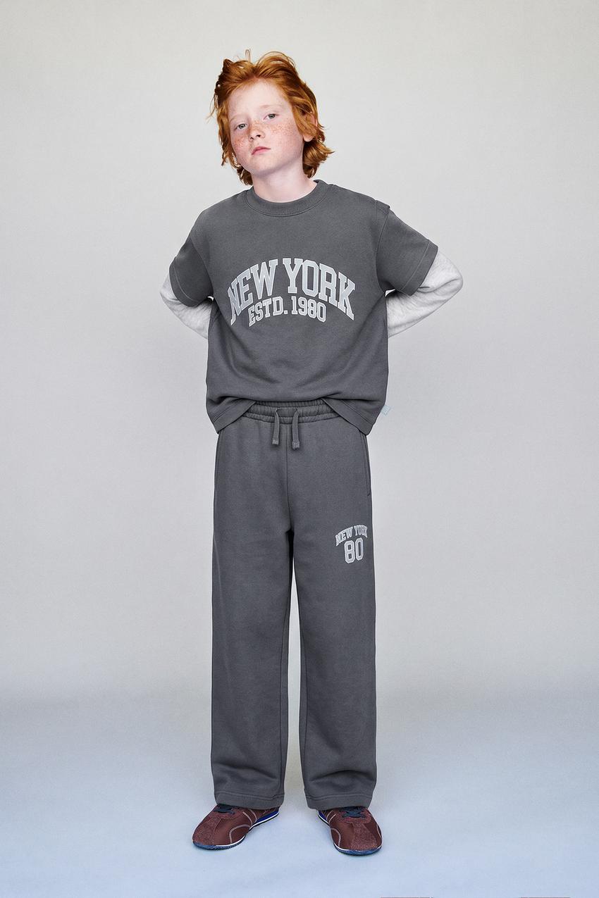 ZARA DOUBLE SLEEVE TEXT SWEATSHIRT — photo 1