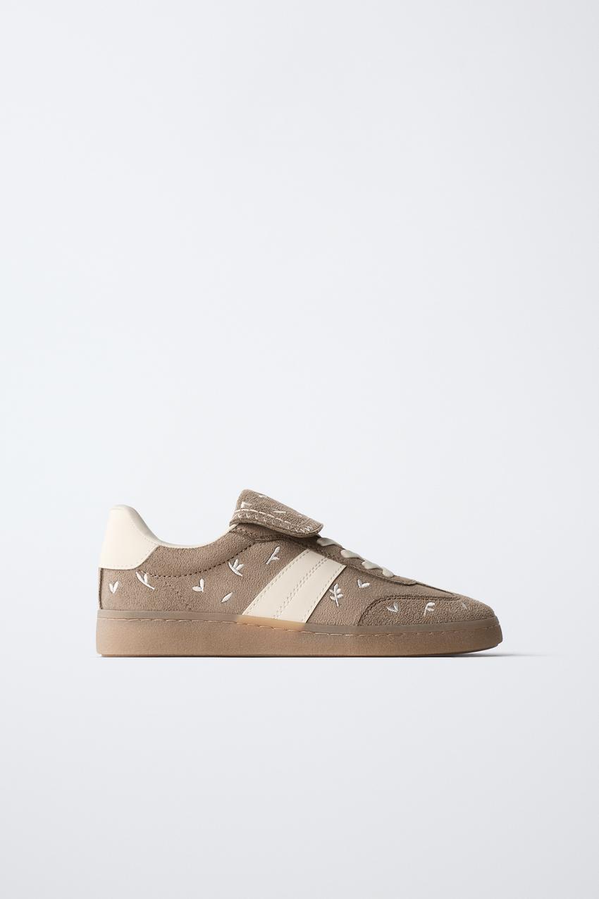 ZARA EMBROIDERED FLAP SNEAKERS — photo 1