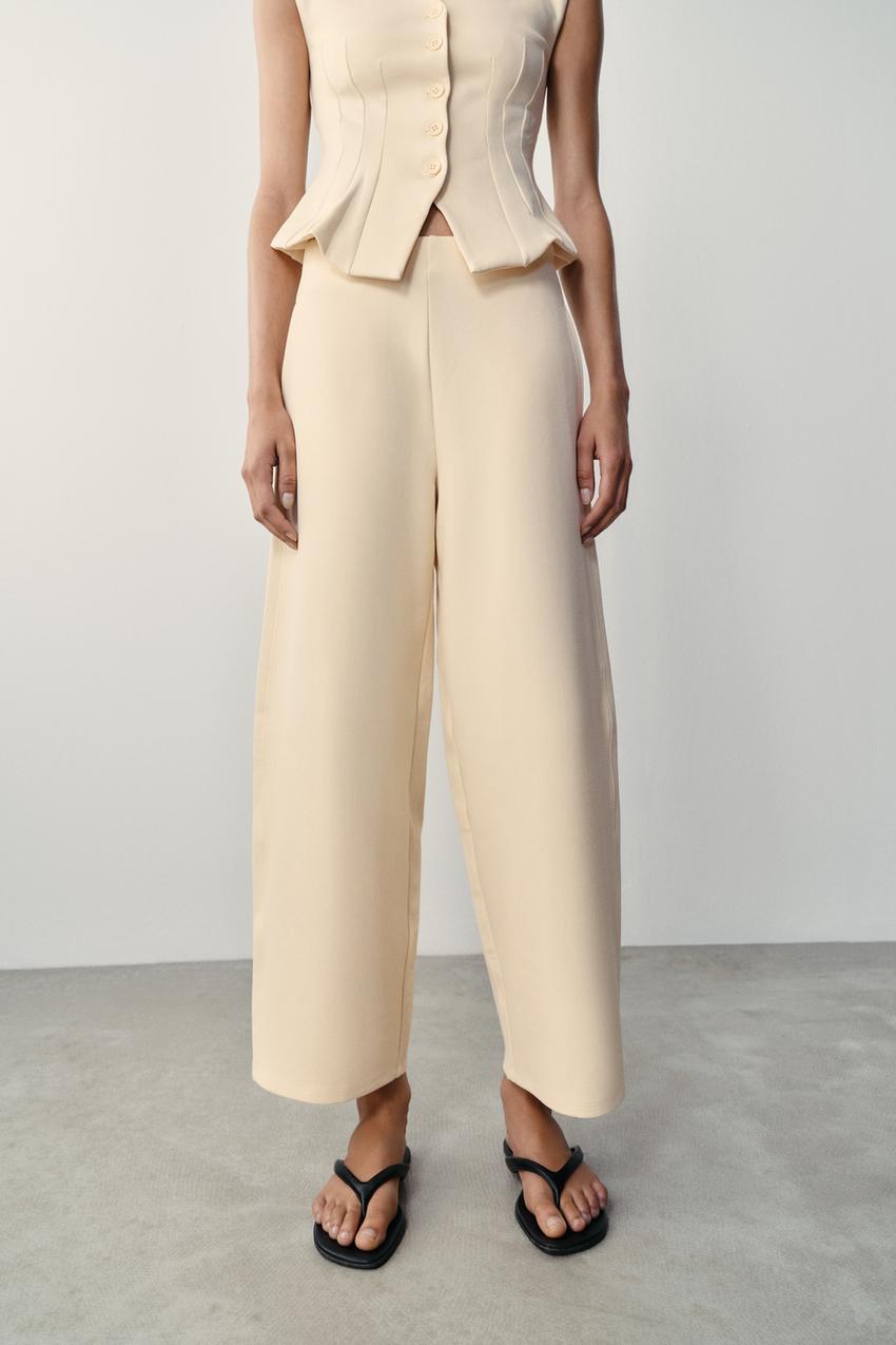 ZARA INTERLOCK BALLOON PANTS — photo 2
