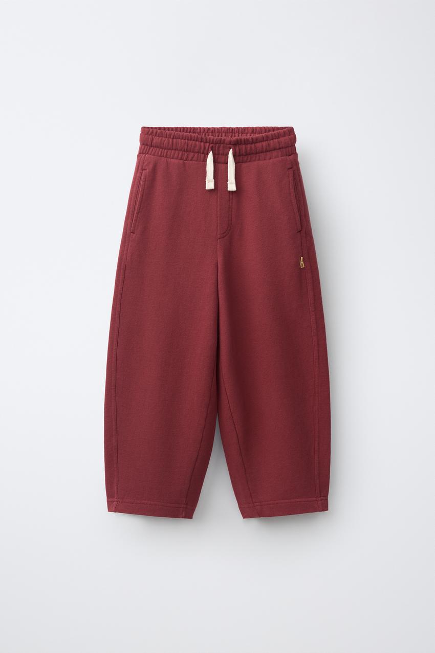 ZARA BARREL JOGGING PLUSH PANTS — photo 1