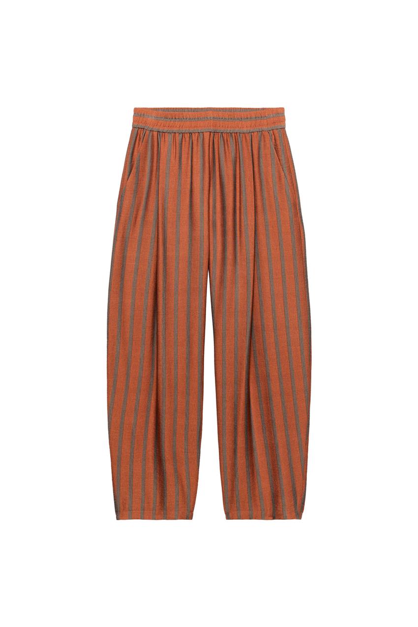 ZARA ELASTIC WAIST STRIPED PANTS — photo 3