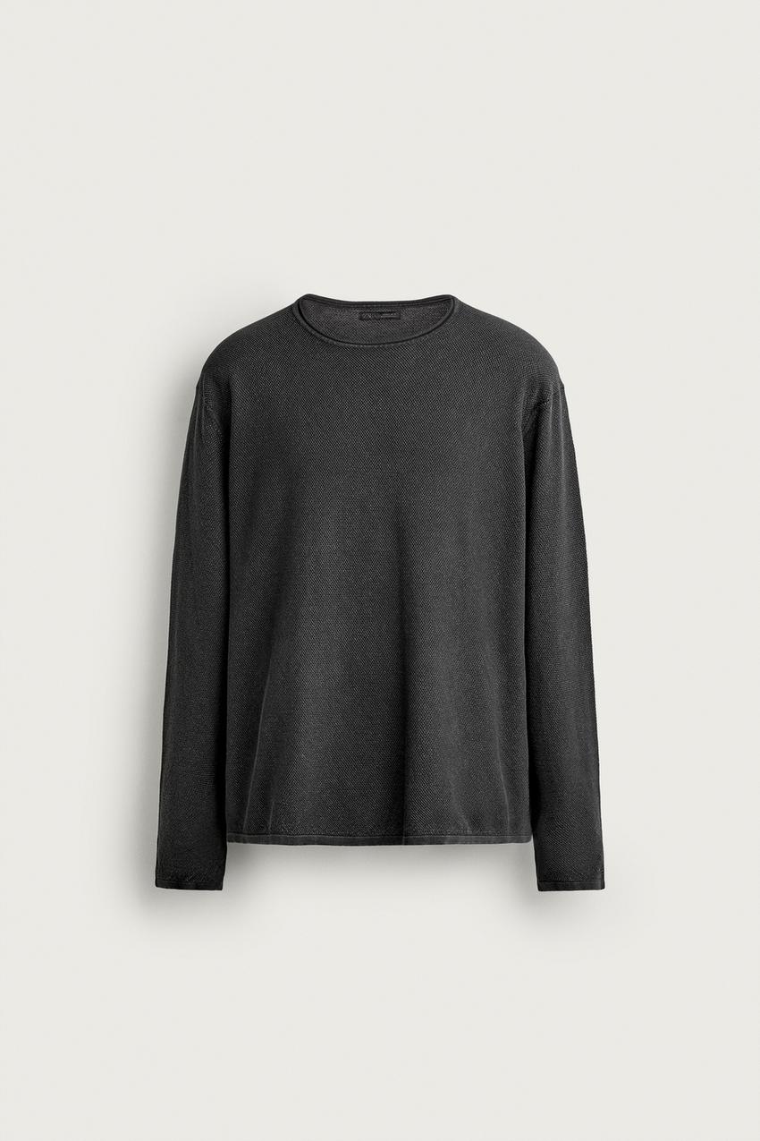 ZARA RELAXED FIT WASHED TEXTURE SWEATER — photo 1
