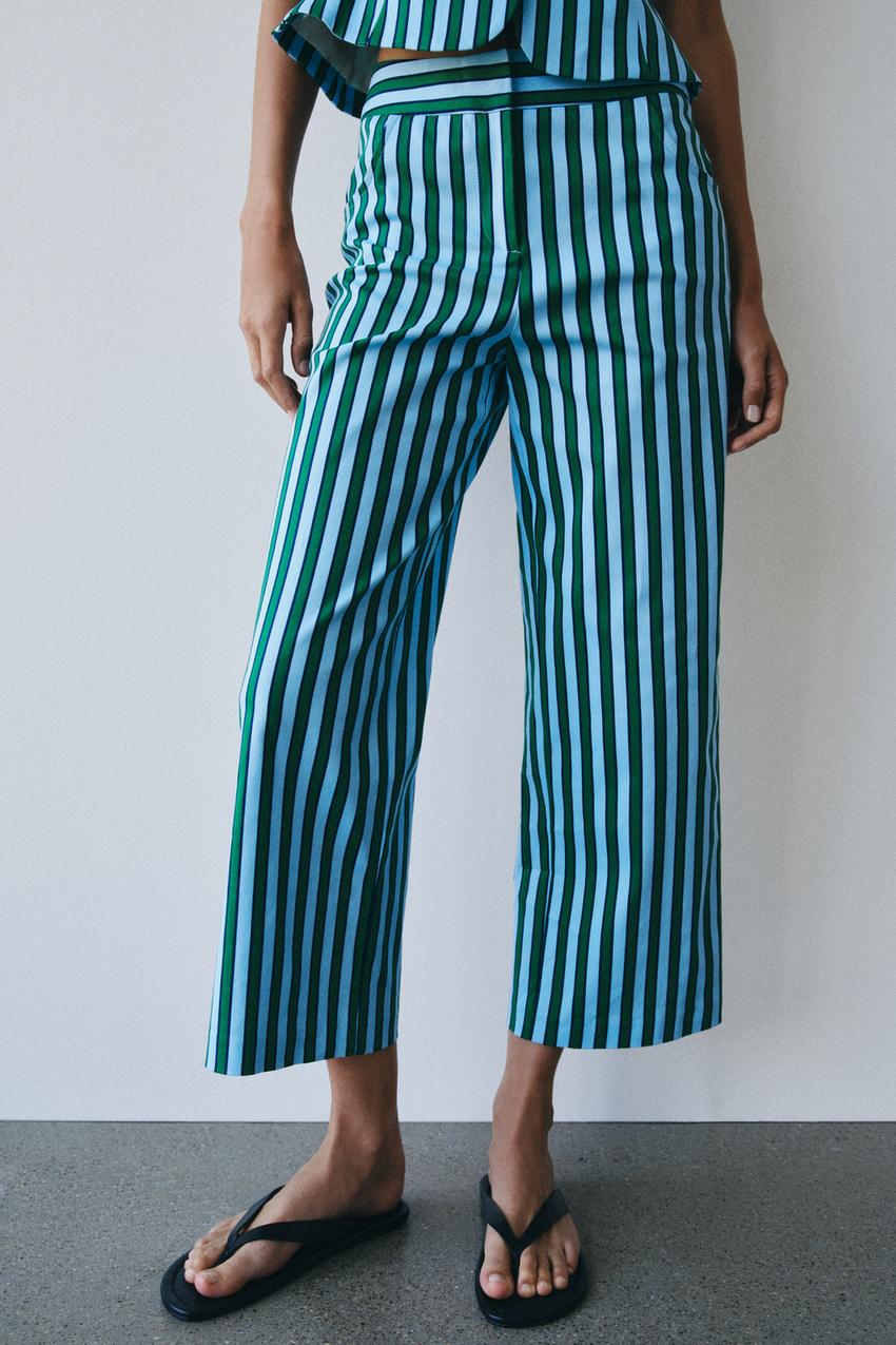 ZARA STRIPED CULOTTE PANTS — photo 2