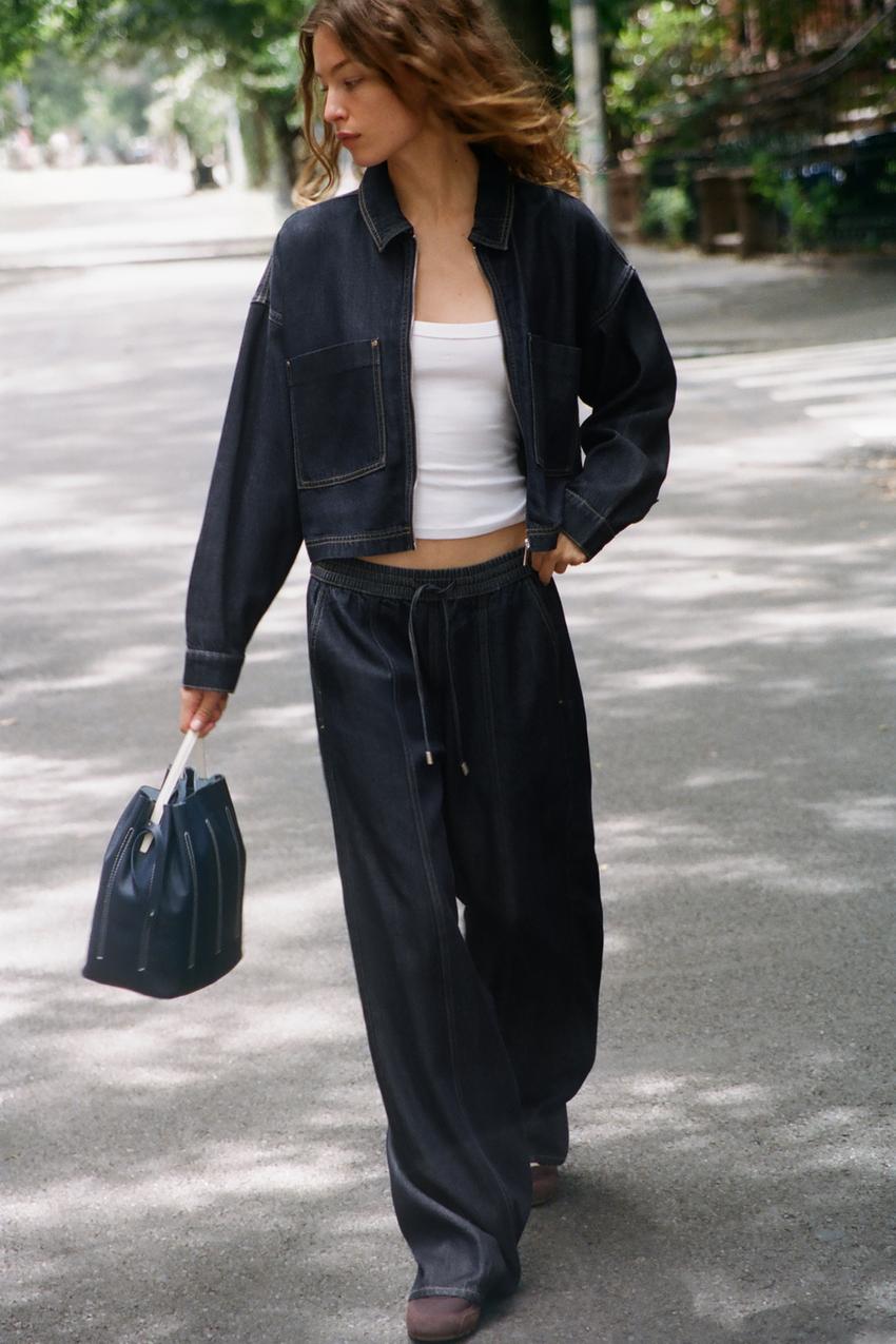 ZARA Z1975 HIGH-RISE WIDE LEG JOGGER JEANS — photo 1