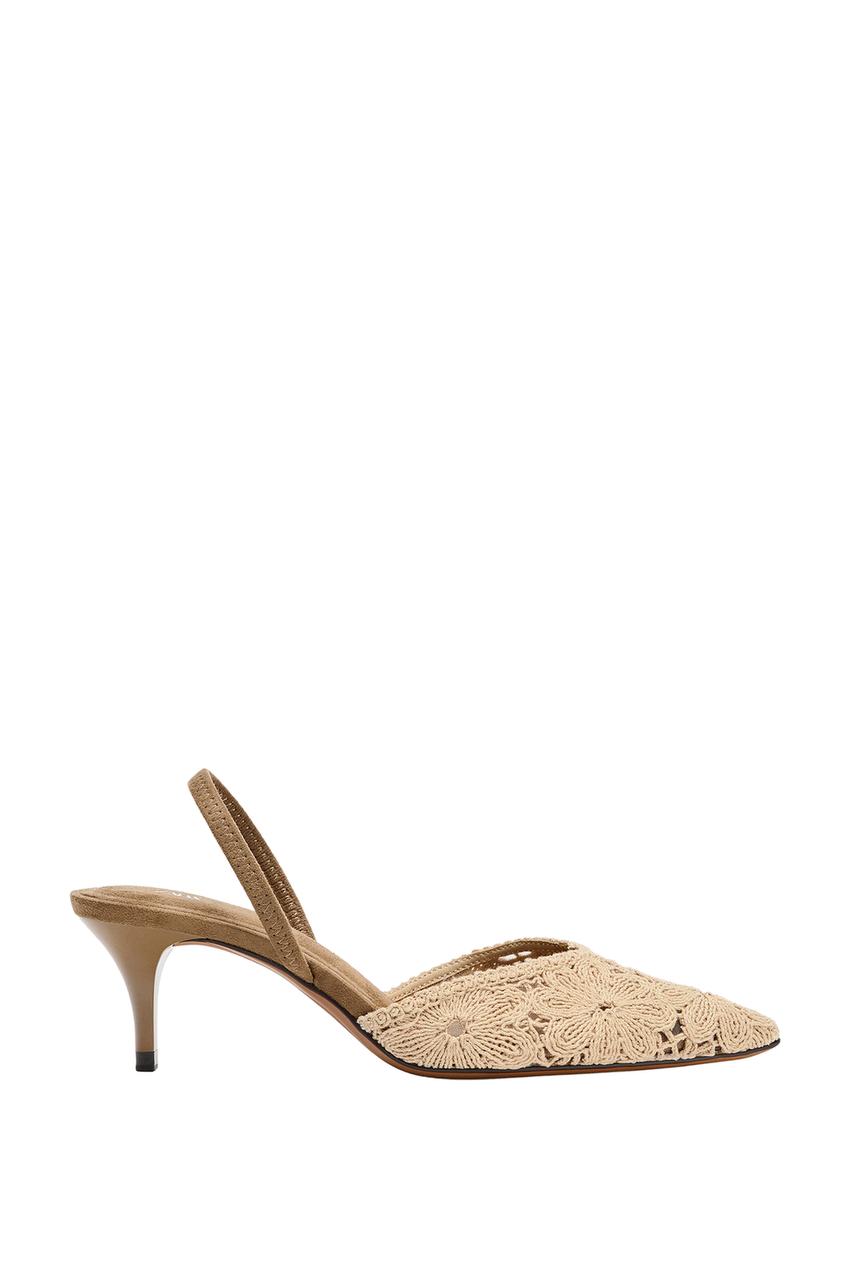 ZARA EMBROIDERED SLINGBACK HEELS — photo 3