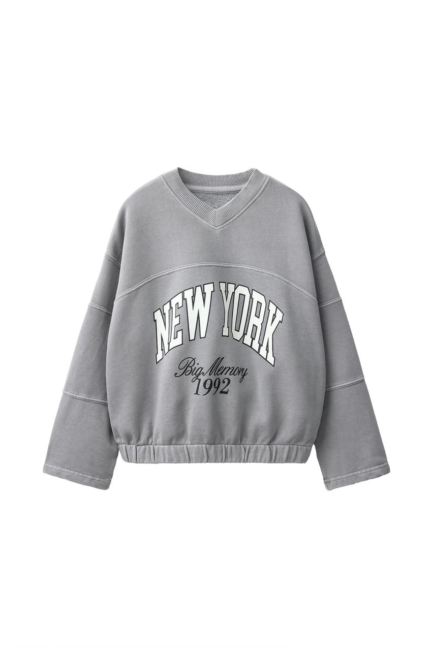 ZARA WASHED EFFECT GRAPHIC SWEATSHIRT — photo 3