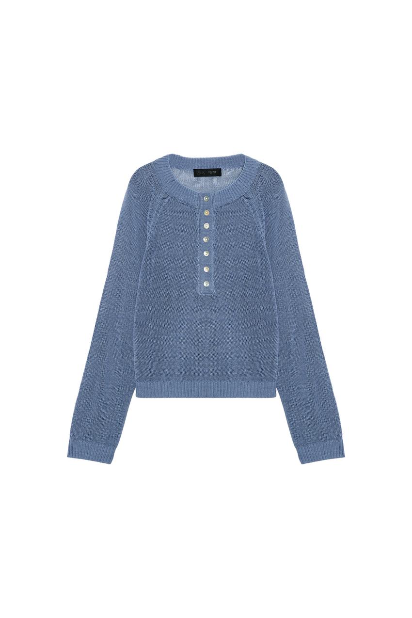 ZARA KNIT BUTTON-UP JUMPER — photo 3