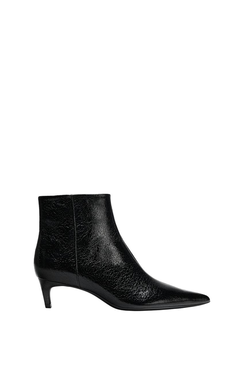 ZARA CRACKLED EFFECT KITTEN BOOTIES — photo 3