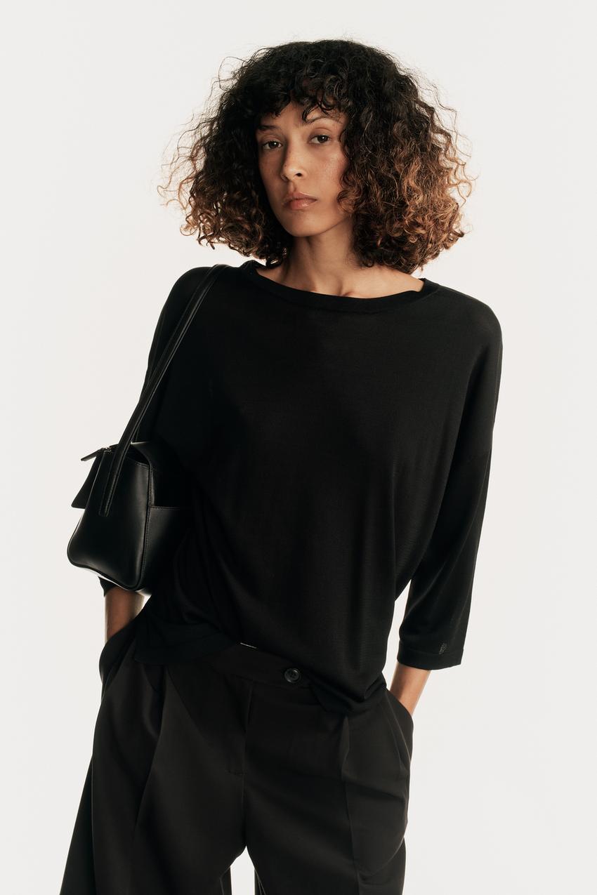 ZARA THREE-QUARTER SLEEVE KNIT TOP — photo 2