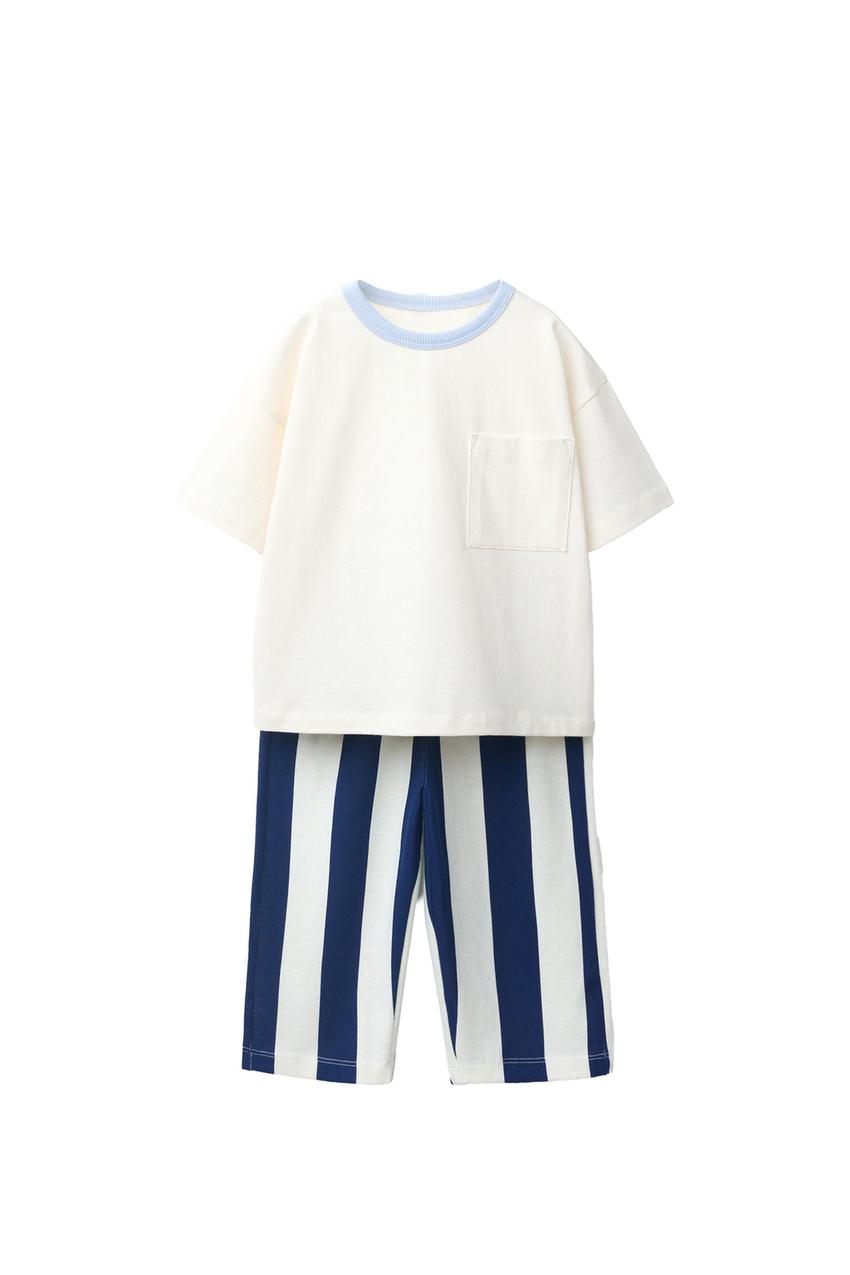 ZARA STRIPED T-SHIRT AND JOGGER SET — photo 3