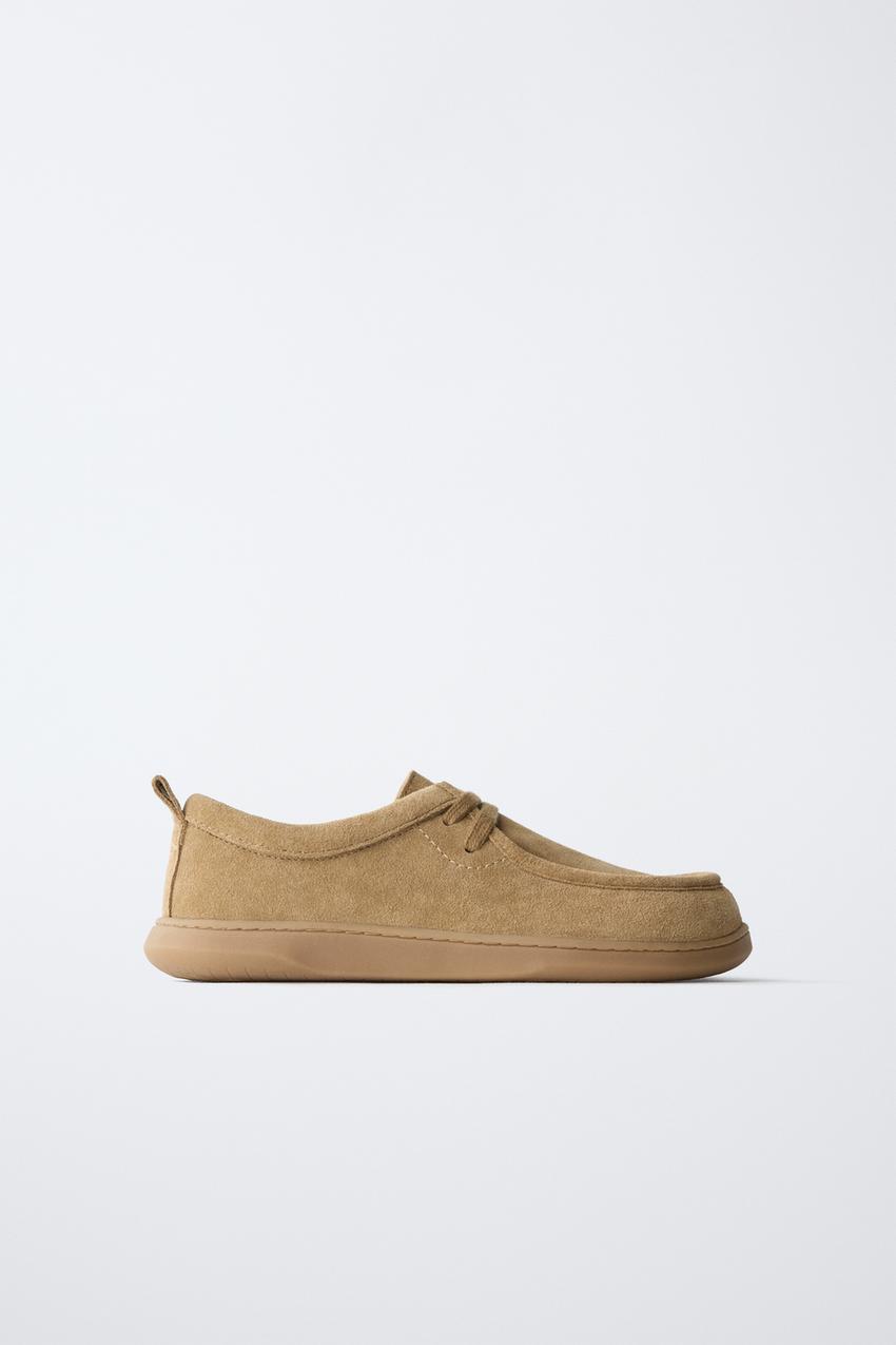 ZARA LEATHER BAREFOOT WALLABEE SHOES — photo 1