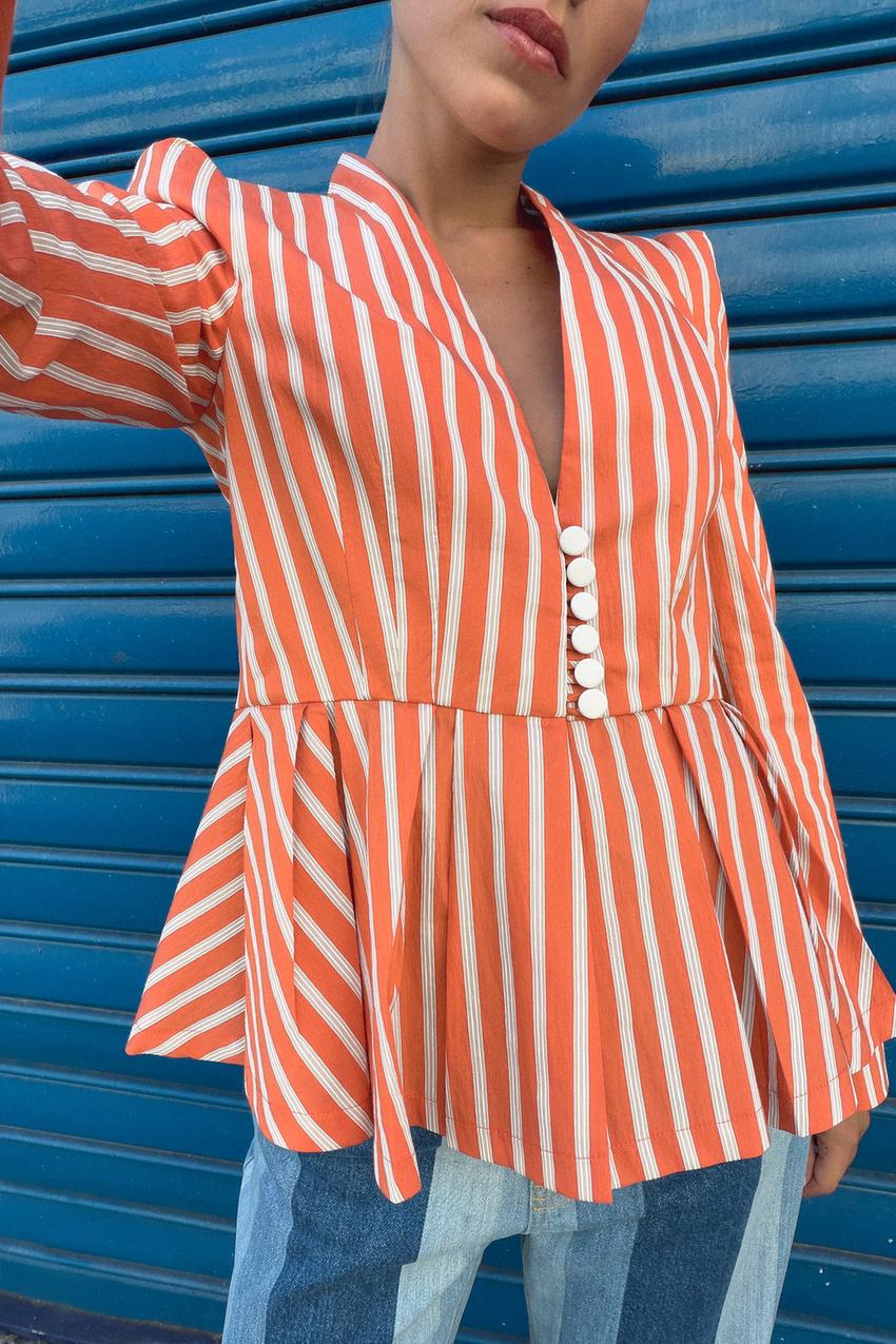 ZARA STRIPED TAILORED BLAZER — photo 1